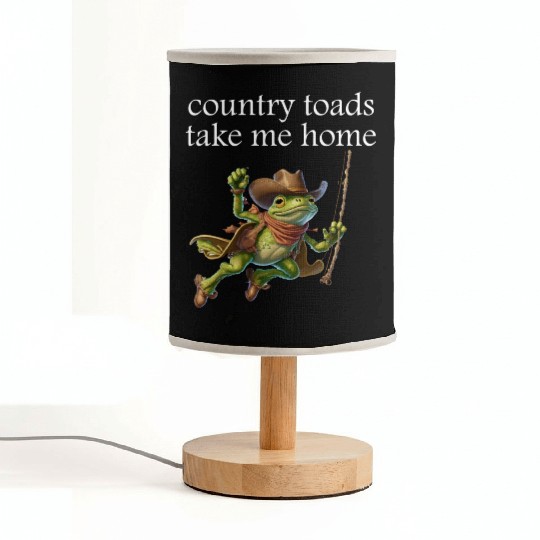 Cowboy Frog,country toads take me home Fabric Lamps