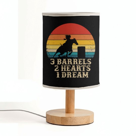 Barrel Racing Horse Riding 3 Barrels 2 Hearts 1 Dr Fabric Lamps