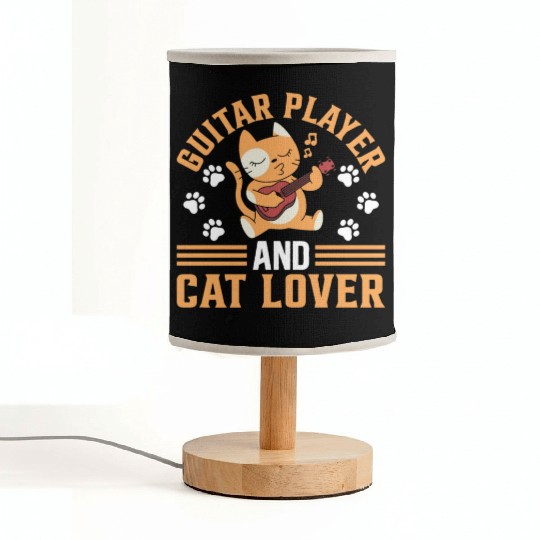 Guitarist Guitar Player - Guitar Player And Cat Lo Fabric Lamps