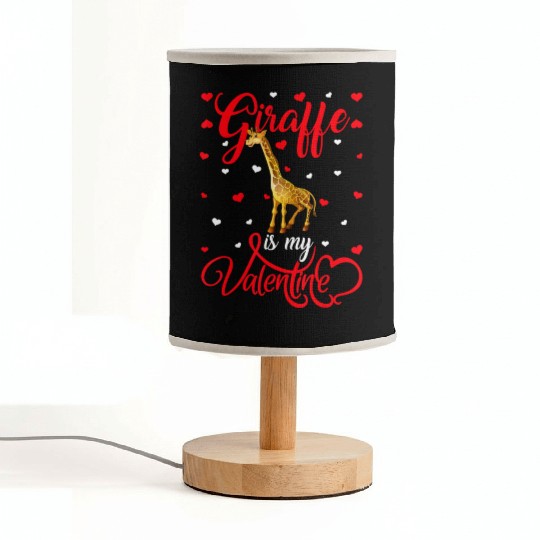 Giraffe Is My Valentine Funny Giraffe Valentines D Fabric Lamps