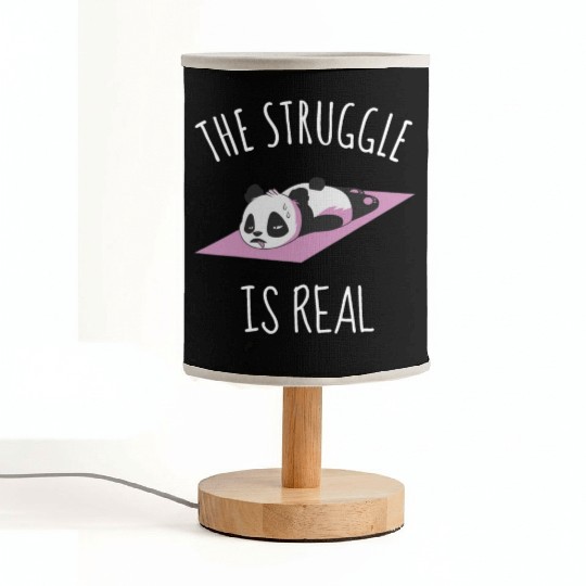 Funny Panda Women Yoga Gym Exercise The Struggle i Fabric Lamps