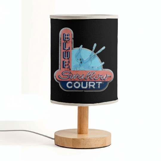 Blue Swallow Court Route 66 Tucumcari Fabric Lamps