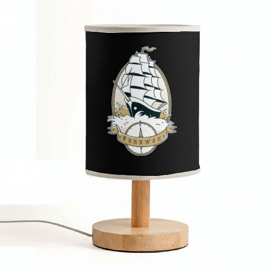 Old school ship waves sea sailing Old school ship Fabric Lamps