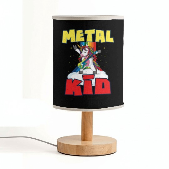 Rock Sign Guitar Unicorn Rainbow Metal Kid Music Fabric Lamps