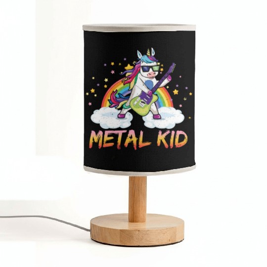 Metal Kid Music Guitar Unicorn Rainbow Heavy Rock Fabric Lamps