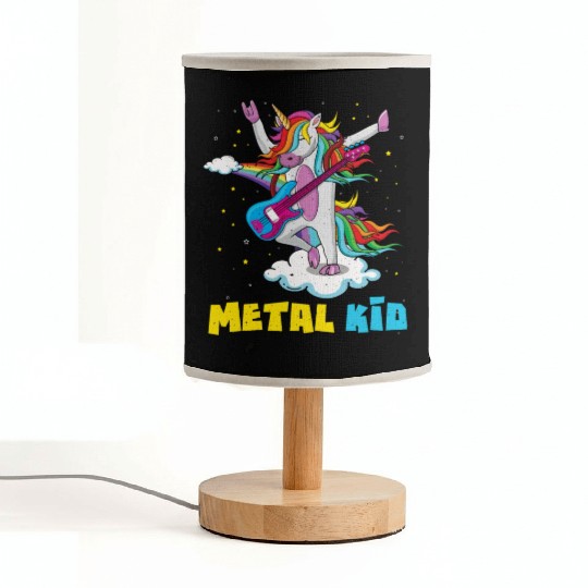 Guitar Unicorn Rainbow Metal Kid Music Rock Sign Fabric Lamps