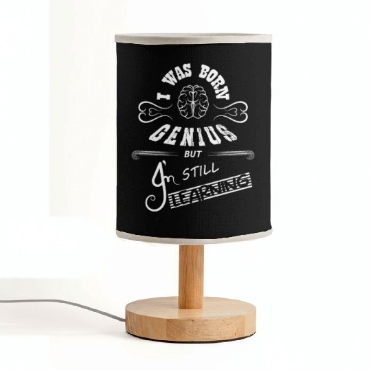 I was born genius Vintage Typography design Fabric Lamps