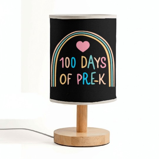 School Fabric Lamps, 100 Days Of Pre-K Rainbow Heart Fabric Lamps