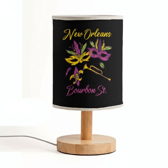 French New Orleans Mardi Gras Souvenir Bourbon Str Fabric Lamps