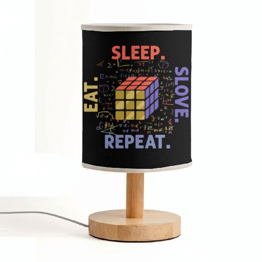 Eat Sleep Solve Repeat Math Speed Cubing Genie Fabric Lamps