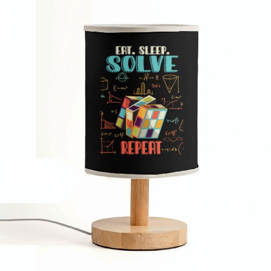 Eat Sleep Solve Repeat Math Speed Cubing Genie Fabric Lamps
