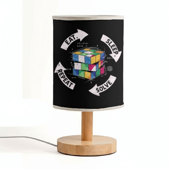 Eat Sleep Solve Repeat Math Speed Cubing Genie Fabric Lamps