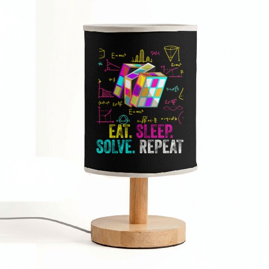 Eat Sleep Solve Repeat Math Speed Cubing Genie Fabric Lamps