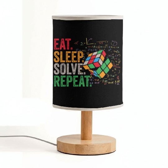 Eat Sleep Solve Repeat Math Speed Cubing Genie Fabric Lamps