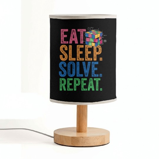 Eat Sleep Solve Repeat Math Speed Cubing Genie Fabric Lamps