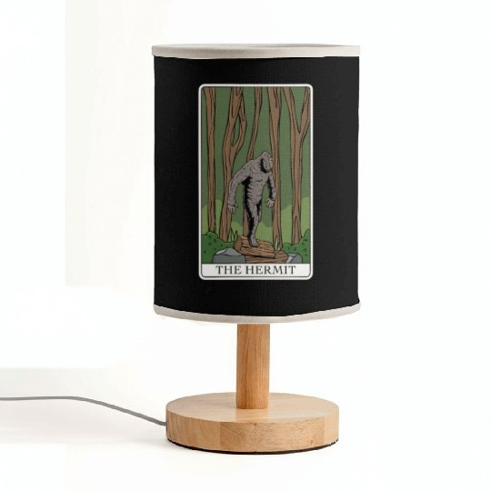 Bigfoot Tarot Card "The Hermit" for a Tarot Reader Fabric Lamps