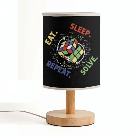 Eat Sleep Solve Repeat Math Speed Cubing Genie Fabric Lamps