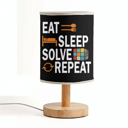 Eat Sleep Solve Repeat Math Speed Cubing Genie Fabric Lamps