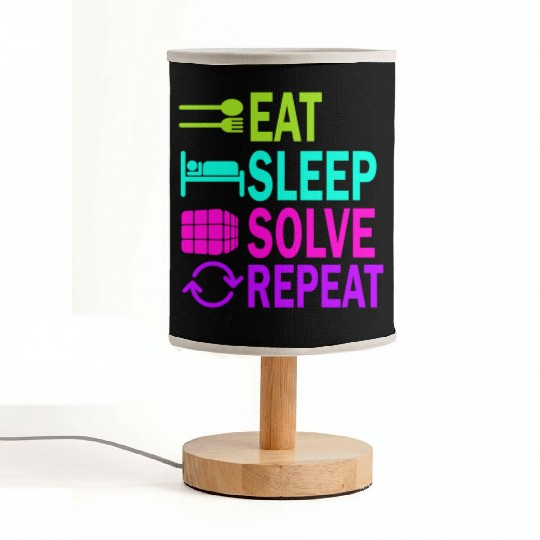 Eat Sleep Solve Repeat Math Speed Cubing Genie Fabric Lamps