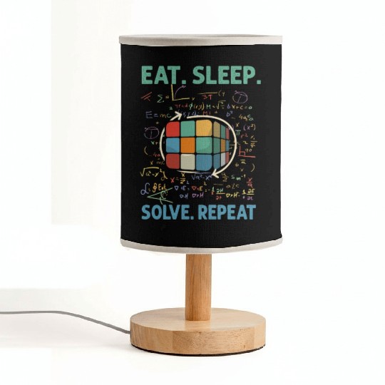 Eat Sleep Solve Repeat Math Speed Cubing Genie Fabric Lamps