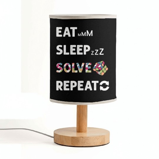 Eat Sleep Solve Repeat Math Speed Cubing Genie Fabric Lamps