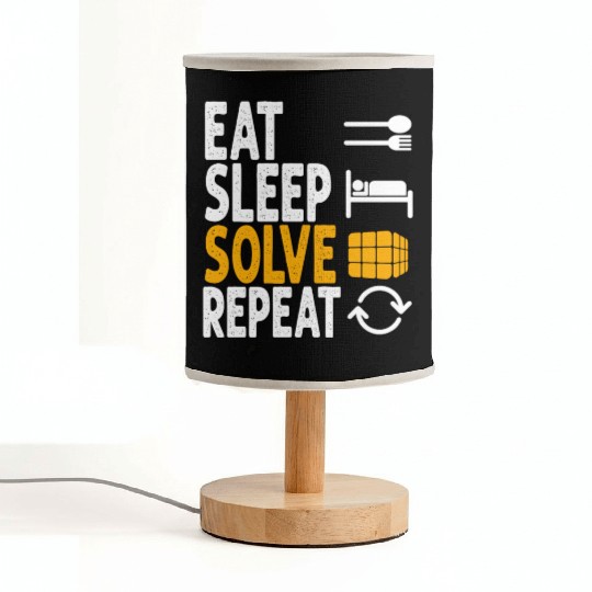 Eat Sleep Solve Repeat Math Speed Cubing Genie Fabric Lamps