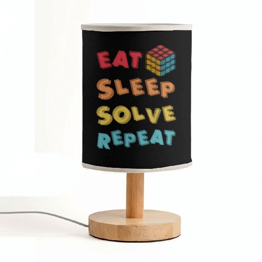 Eat Sleep Solve Repeat Math Speed Cubing Genie Fabric Lamps