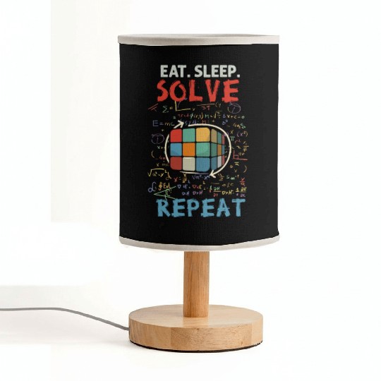 Eat Sleep Solve Repeat Math Speed Cubing Genie Fabric Lamps