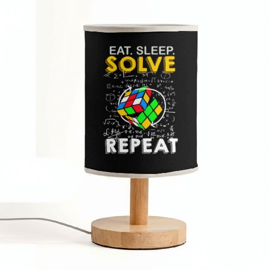 Eat Sleep Solve Repeat Math Speed Cubing Genie Fabric Lamps