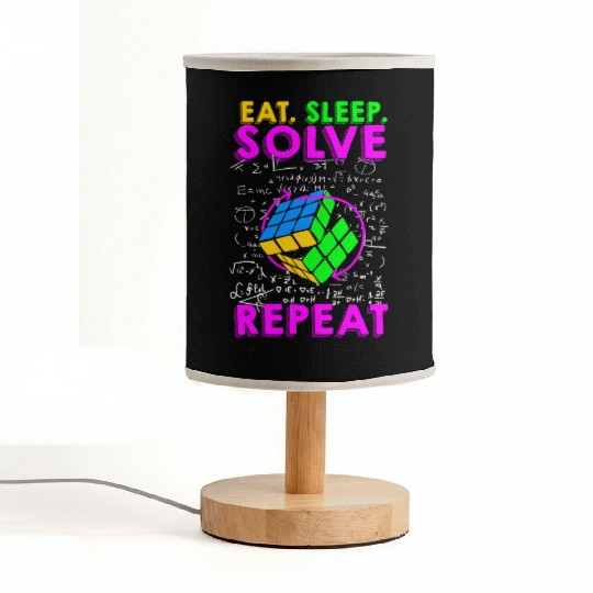 Eat Sleep Solve Repeat Math Speed Cubing Genie Fabric Lamps