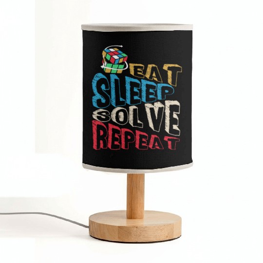 Eat Sleep Solve Repeat Math Speed Cubing Genie Fabric Lamps