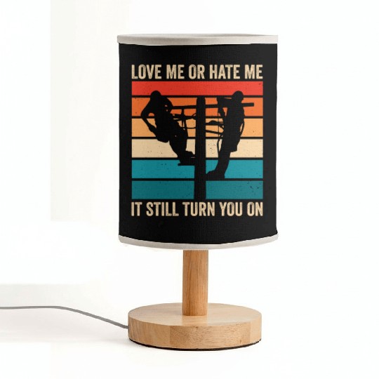 Funny Electrical Lineman Saying Thank A Lineman Fabric Lamps