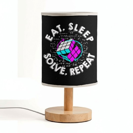 Eat Sleep Solve Repeat Math Speed Cubing Genie Fabric Lamps