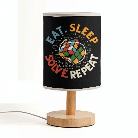 Eat Sleep Solve Repeat Math Speed Cubing Genie Fabric Lamps