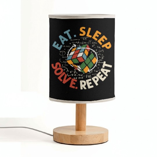 Eat Sleep Solve Repeat Math Speed Cubing Genie Fabric Lamps