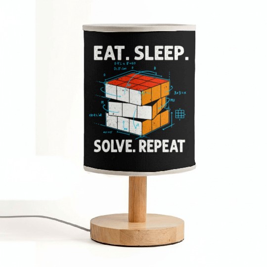 Eat Sleep Solve Repeat Math Speed Cubing Genie Fabric Lamps