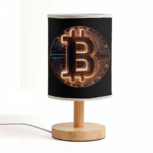 Bitcoin Gold logo Fire futuristic neon light Fabric Lamps