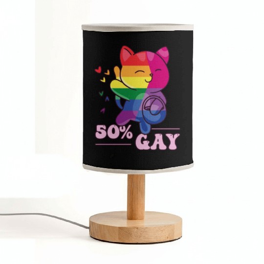50% Gay Bi Bisexual Pride Kawaii Cat Kawaii Fabric Lamps