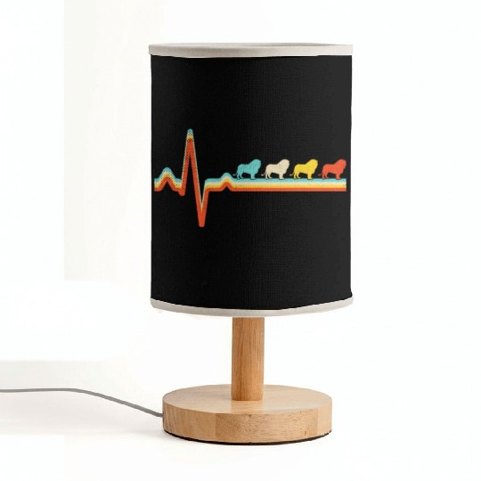 lion retro heartbeat Fabric Lamps