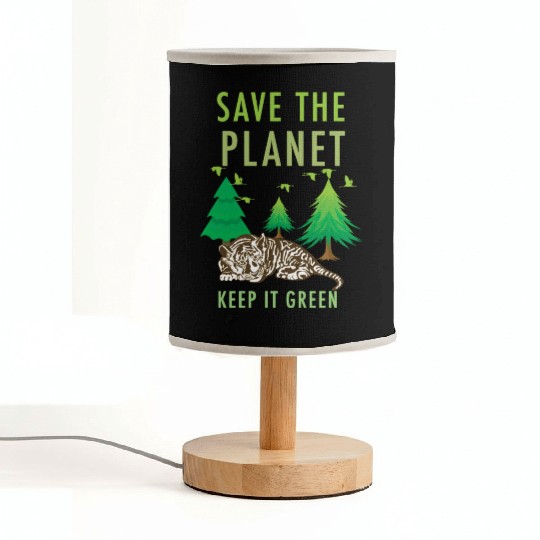 Save The Planet Keep It Green Fabric Lamps