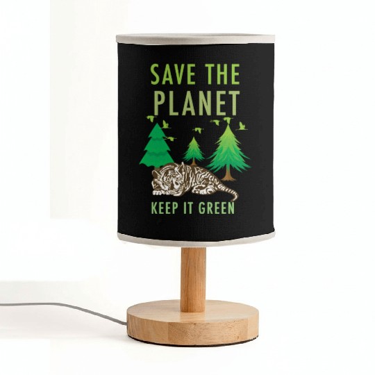 Save The Planet Keep It Green Fabric Lamps