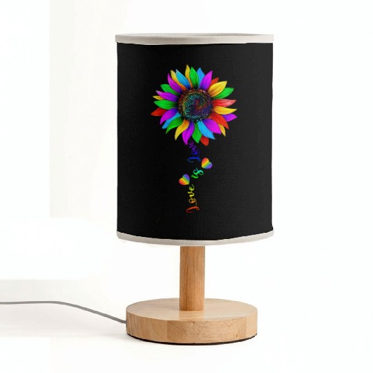 Sunflower Rainbow Love Is Love LGBT Lesbian Gay Fabric Lamps