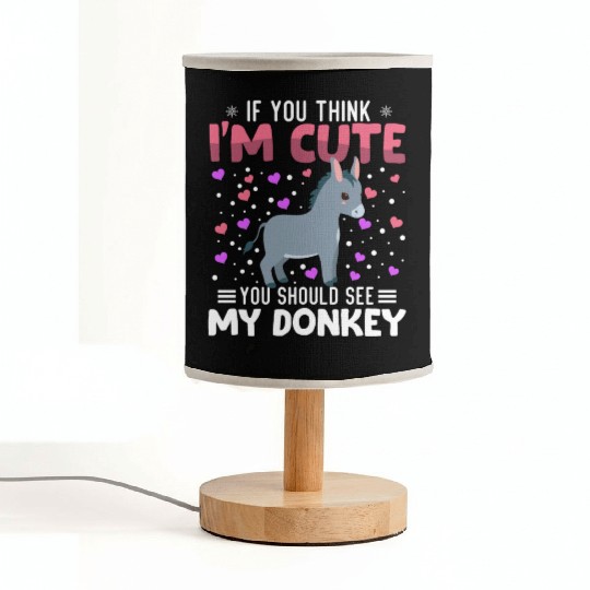 Donkey Heart Valentine's Day Animal For Womens Fabric Lamps