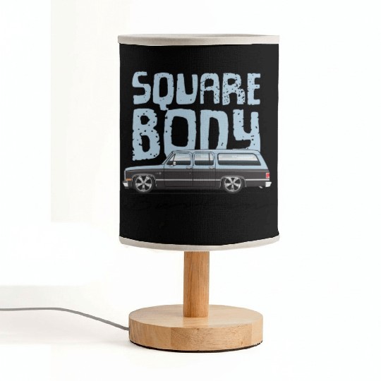 square body Light Blue Fabric Lamps