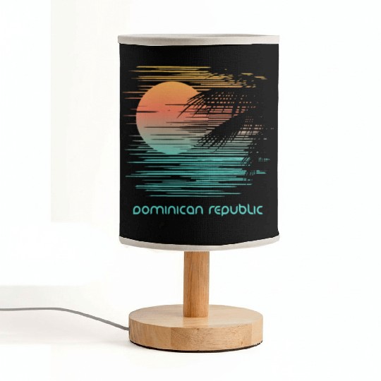 Artistic Dominican Republic Palm Tree Vacation Fabric Lamps