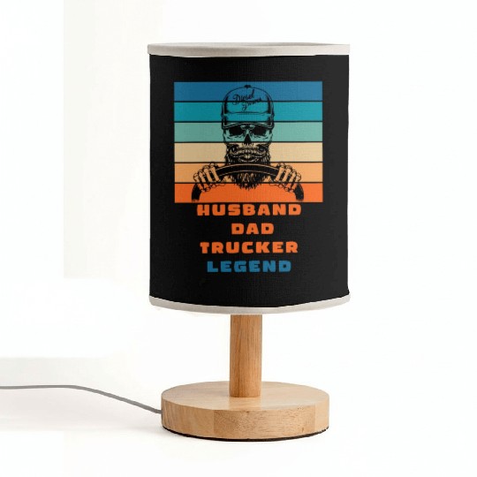 husband dad trucker legend Fabric Lamps