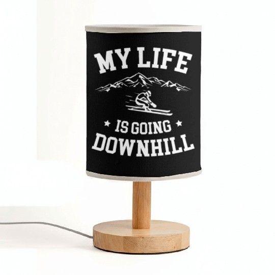My Life Is Going Downhill Skiing Lover Ice Ski Fabric Lamps