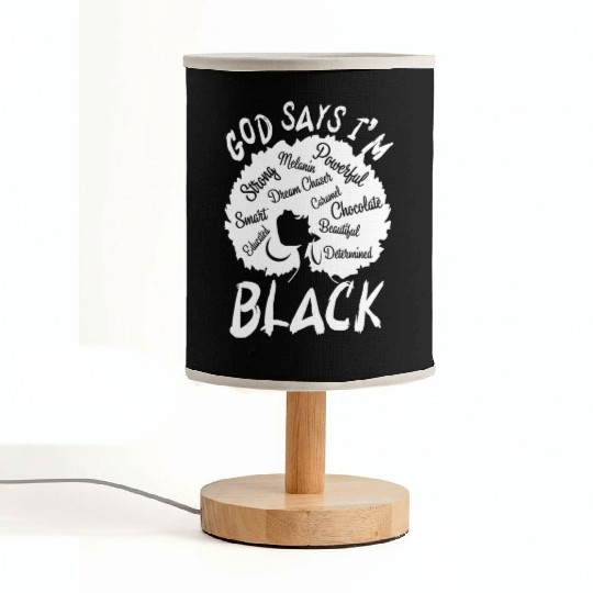 African American Girl God Says I Am Black Pride Fabric Lamps