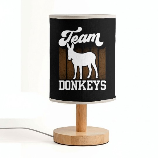 Team Donkeys Farm Animal Donkey Lover Fabric Lamps