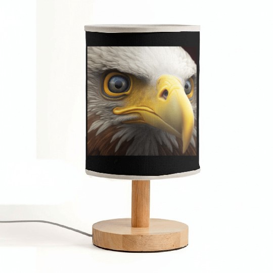 bald eagle eyes hyper realistic hyper details Fabric Lamps